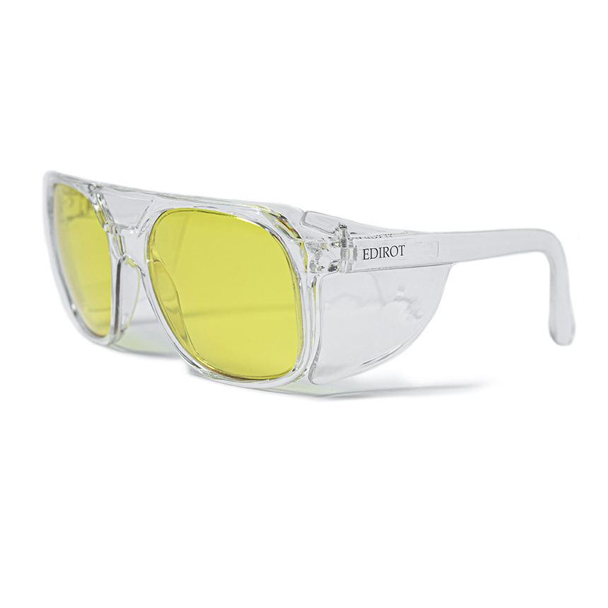 002 STANDARD WING GLASSES CRYSTAL CLEAR/YELLOW